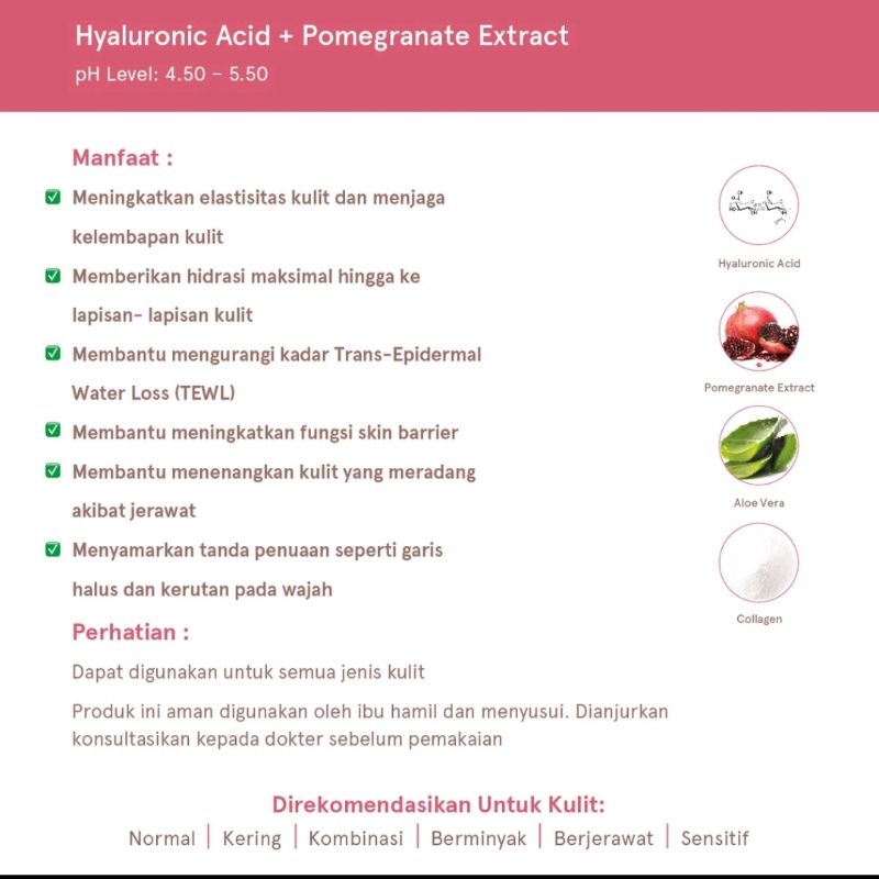 Dear Me Beauty Hyaluronic Acid + Pomegranate Extract Face Serum - 12ml