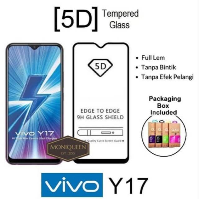 Tempered Glass Vivo Y12 Y15 Y17 Full Lem 9D - SC