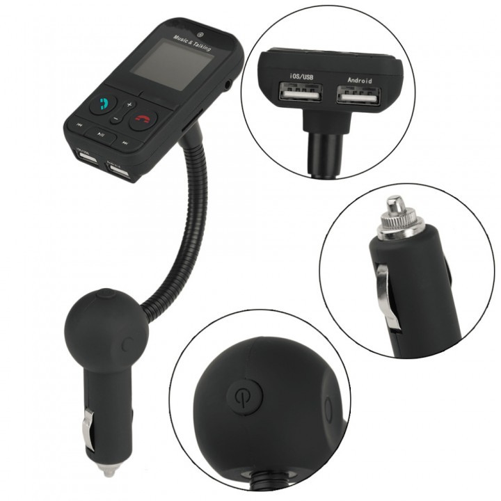 640C Multifunctional Automatic Car Music Talking Car Kit FM Transmitter LCD