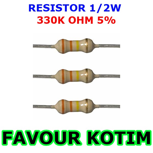 Resistor 330k Ohm 1 2 Watt 5 R 1 2 W 0 5w 5 Persen Fvkotim Shopee Indonesia