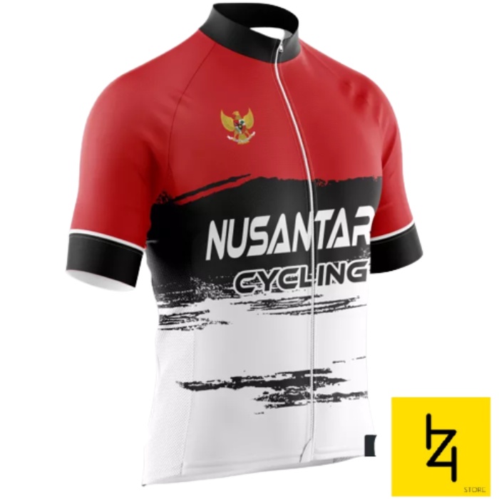 Jersey sepeda roadbike Hut RI bendera merah putih Indonesia pendek pria wanita unisex S M L XL XXL X