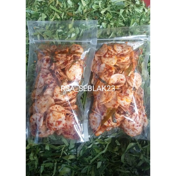 

seblak kemplang putih exsra pedas gurih aroma daun jeruk isi 100gram