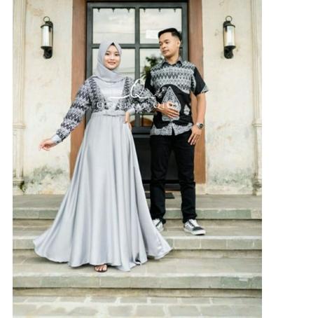 Terbaik BAJU BATIK DRESS GAMIS BATIK BROKAT COUPLE PASANGAN / KEMEJA BATIK / GAMIS BATIK / GAMIS KON