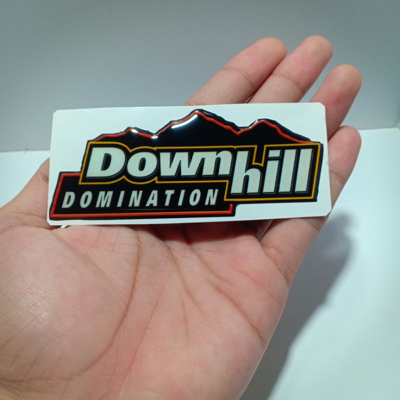 DOWNHILL DOMINATION Emblem sticker timbul resin lentur