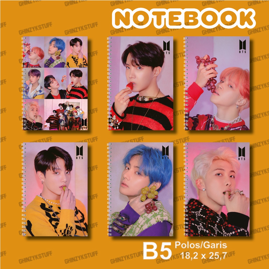 

Notebook B5 18,2x26 cm KPOP BTS Jimin Jungkook Jin RM V Suga J-Hope Seri 1