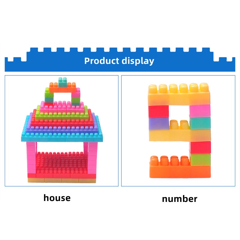108pcs / Kantong Mainan Balok Bangunan Partikel Besar Untuk Edukasi Anak