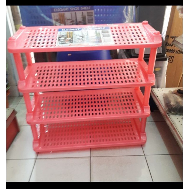 Rak Sepatu Susun 4 Shinpo 839 Plastik Miring / Tempat Sendal Serbaguna
