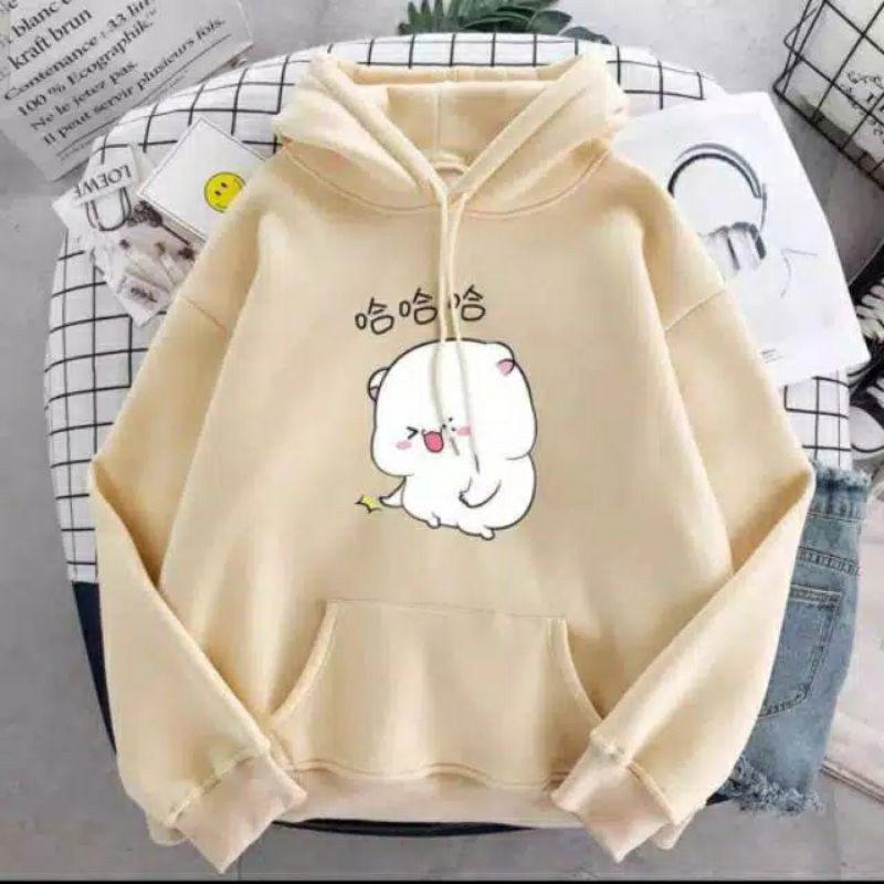 SWEATER BINO / HOODIE SWEATER WANITA BINO BAHAN BABYTERY & SPANDEK-2