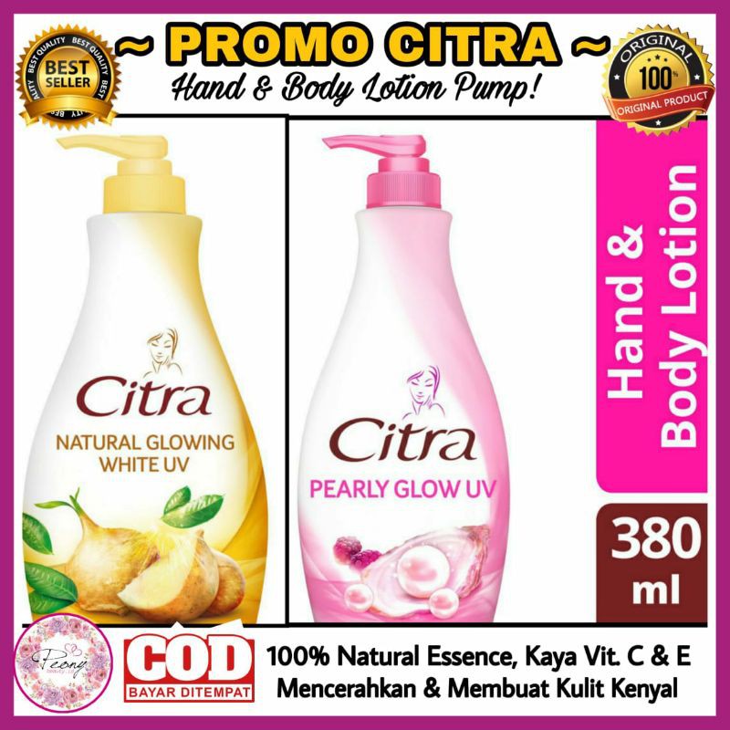 [COD ✓ PROMO] CITRA HAND BODY LOTION BENGKUANG/ CITRA HAND BODY PEARLY 380ML / Citra Hand Body 230ml