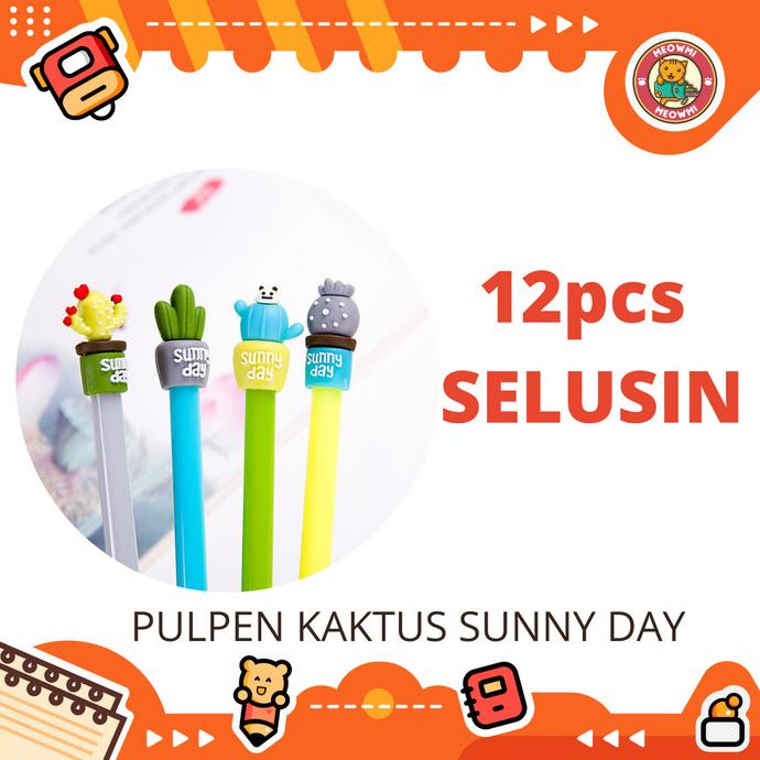 

;&;&;&;&] 12pcs SELUSIN Pulpen Kaktus Sunny Day PN0083