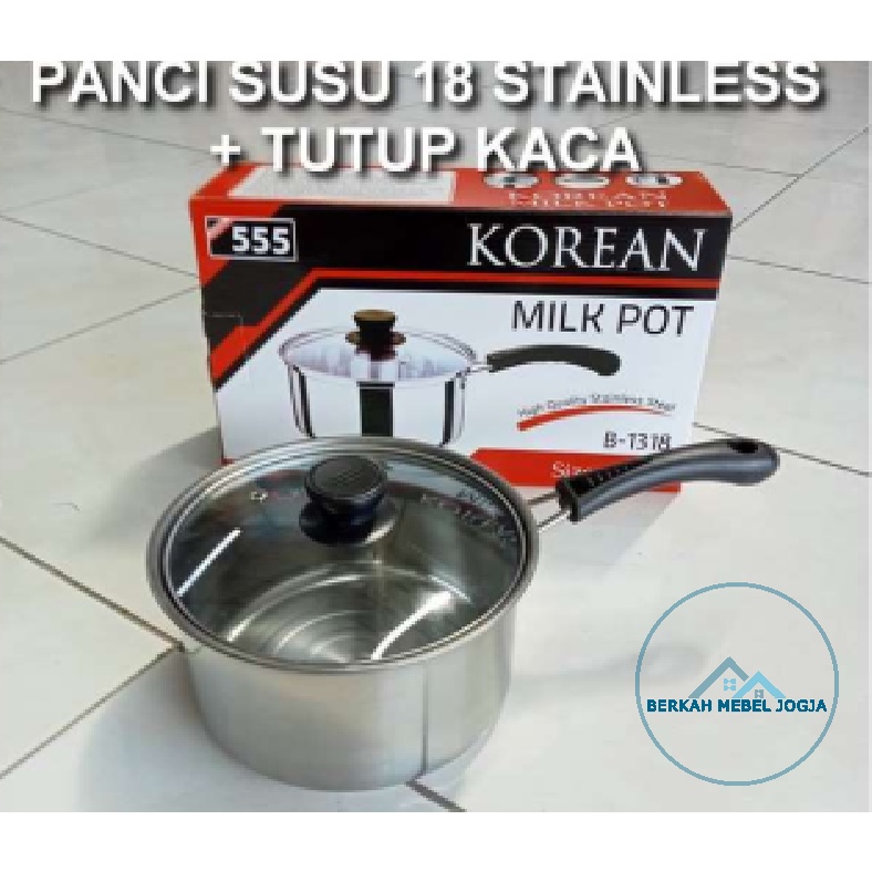 PANCI SUSU TUTUP KACA STAINLESS 18