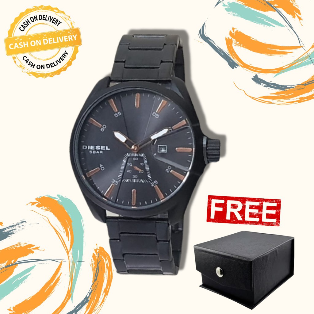 JAM TANGAN FOR MEN TANGGAL DAN DETIK BAWAH AKTIF - FREE BOX