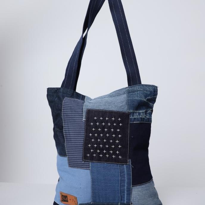 totebag Controlnew // Tas jinjing, jeans, sashiko, upcycle, hand BAGUS