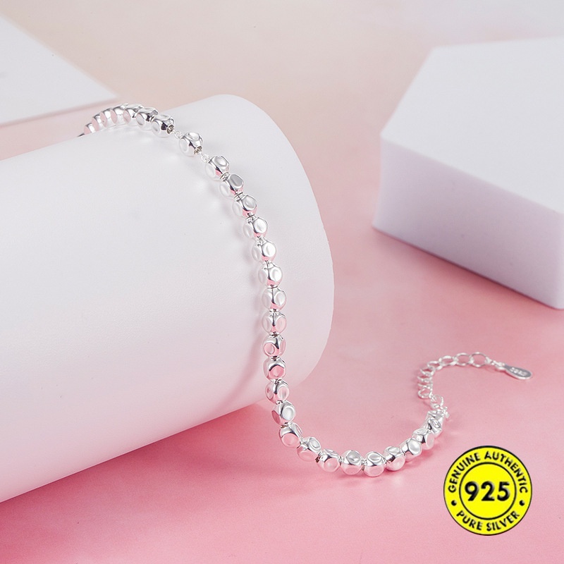 Gelang Silver S925 Bentuk Bulat Kecil Untuk Wanita