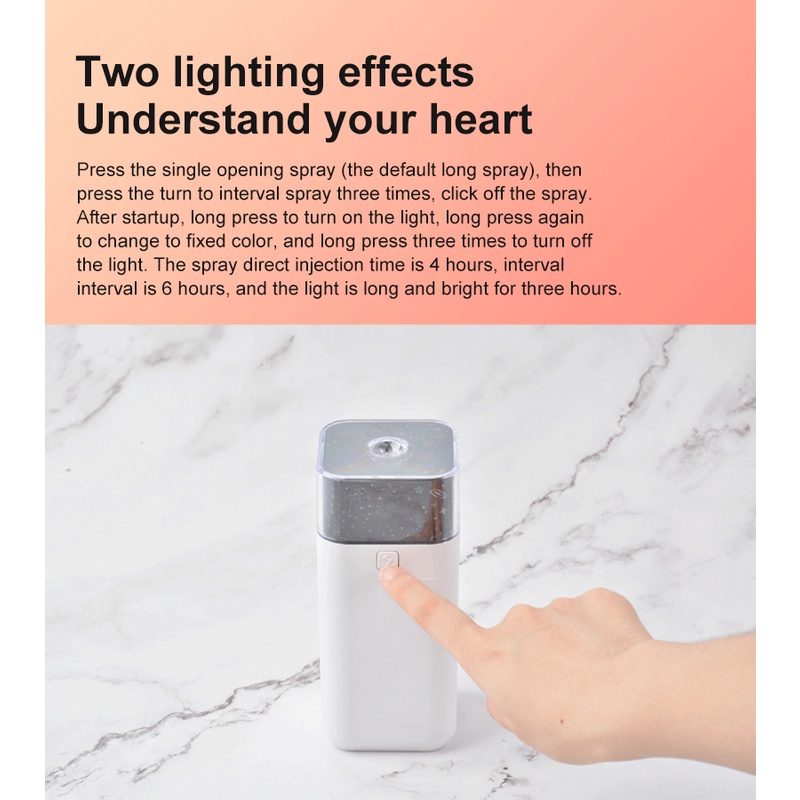 Humidifier Pelembab Udara Mini Usb Bentuk Kotak Dengan Lampu Malam Led