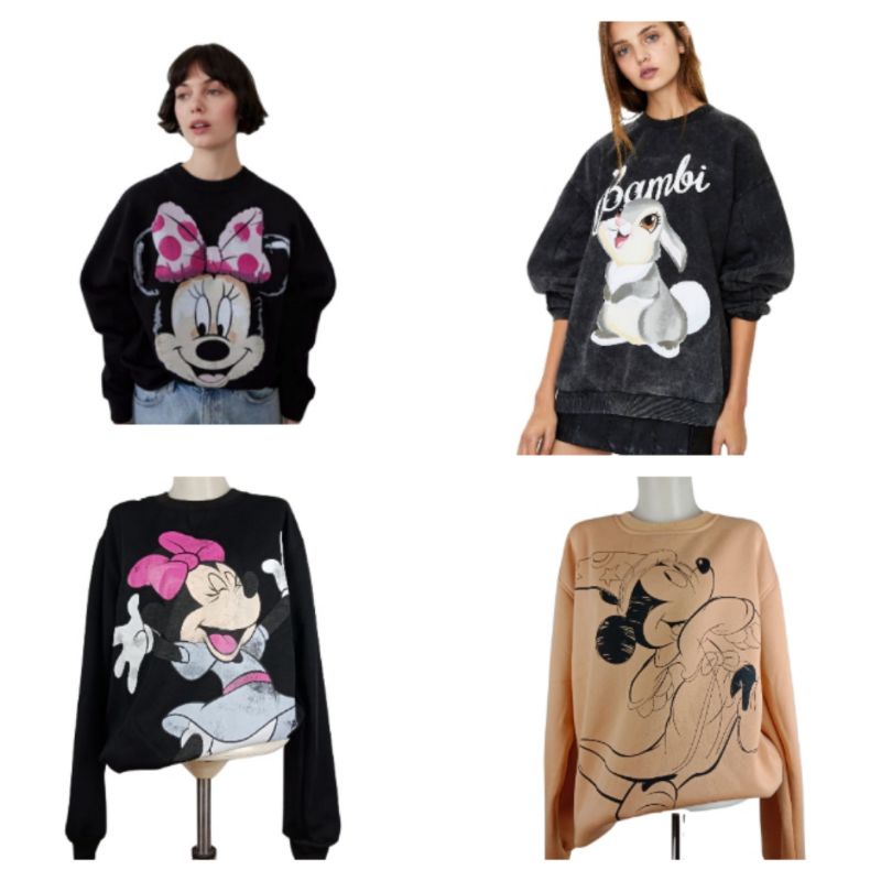 sweater zara/sweater karakter disney sweater crue neck karakter mickey disney sweater wanita origina