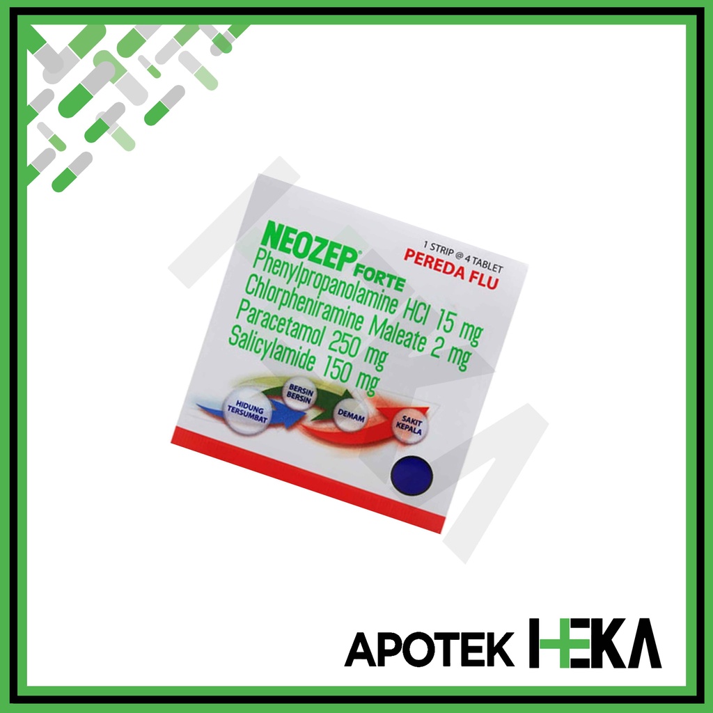 Neozep Forte Strip isi 4 Tablet - Obat Flu dan Hidung Tersumbat (SEMARANG)