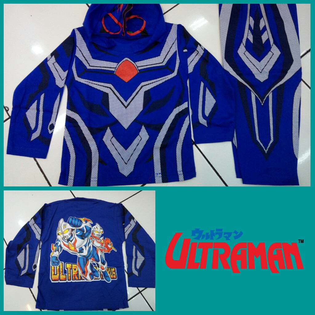 Kostum Anak Ultraman Baju Setelan Panjang Cowok Karakter Superhero Karnaval