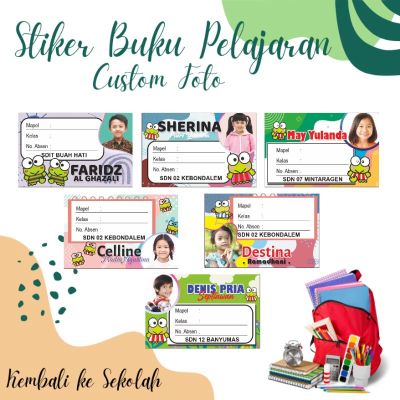 

(25pcs) Stiker Mata Pelajaran Custom Foto Stiker Mapel Label Buku Nama Anak