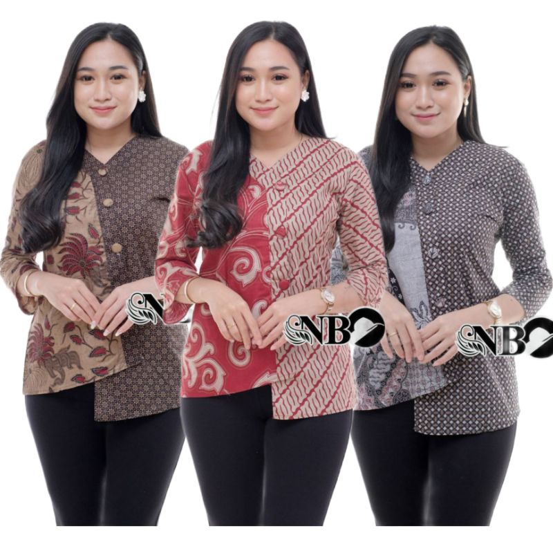 Batik Wanita Atasan modern kantor 210389 size M L XL XXL Genes Monalisa Kerja Kantor Asli Pekalongan