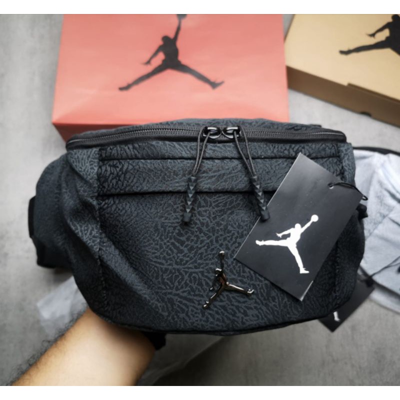 Air Jordan Burst Cark Black Waist Bag Fullset Free Box &amp; Paperbag (02)