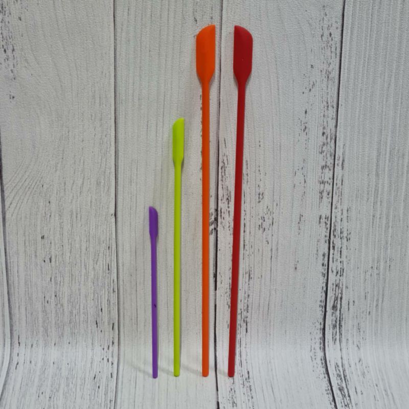 set 4 pcs mini slim silicone stiring Spatula / mixing spatula  / spatula aduk minuman