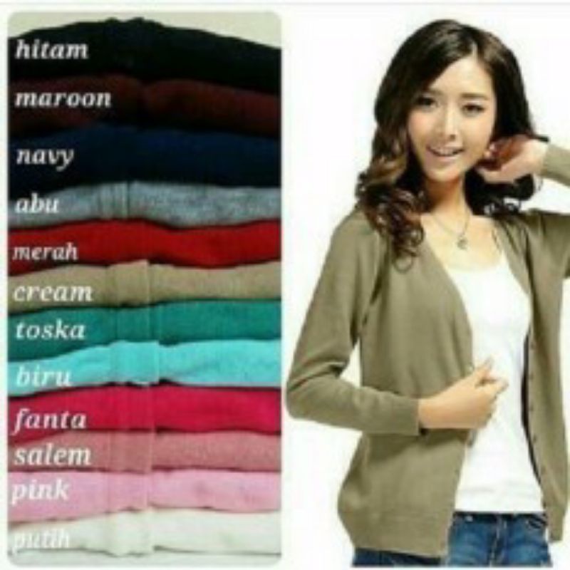 CARDIGAN BASIC / Atasan Cardy Rajut / Outwear / Kardigan Wanita