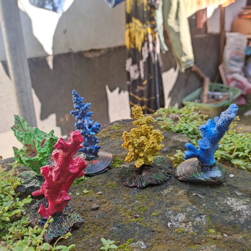 batu karang ornamen aquarium aquascape. motif terumbu mini