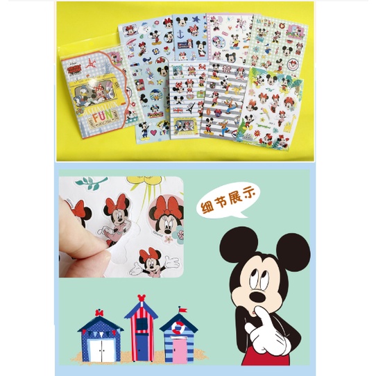 Stiker Karakter Disney 8 in 1 / Sticker Anak Kartun Princess Isi 8 Lembar / Stiker Kartun Mickey Cars Frozen Sofia 8in1 / Reward Sticker for Children / Stiker Bonus Motif Frozen