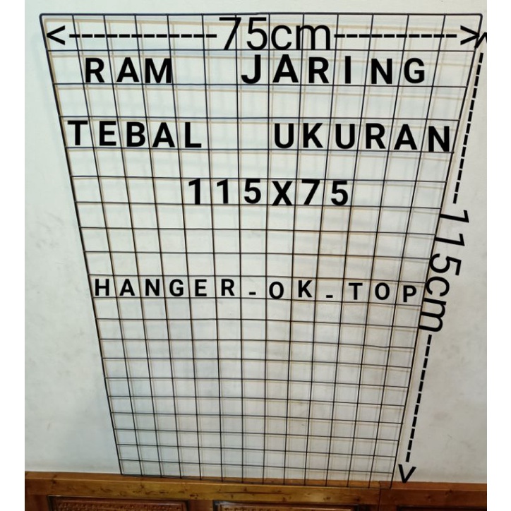 Jaring Ram Dindin TEBAL- Hitam -Ukuran 115 x 75 / gantungan aksesoris