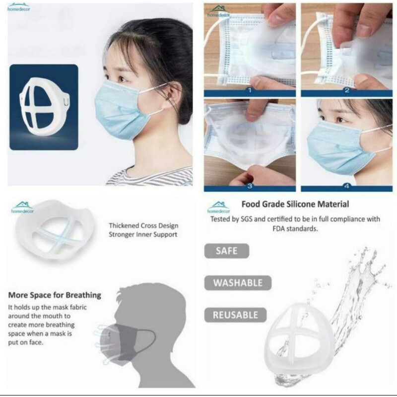 PENYANGGA MASKER 3D MASK BRACKET SILIKON SIRKULASI UDARA ANTI PENGAP