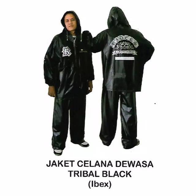 Jas Hujan Ibex Jaket Celana Tribal Bikers / Jas Hujan Dewasa Pria Wanita / Jas Hujan Trendy Viral / Mantel Gambar