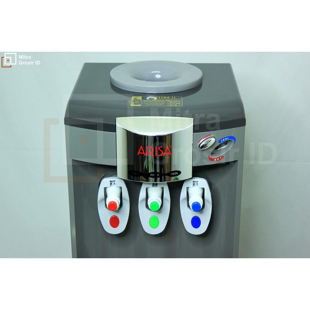 Dispenser ARISA Galon Atas Seri CWD 3 Kran ( Panas, Dingin, Normal )