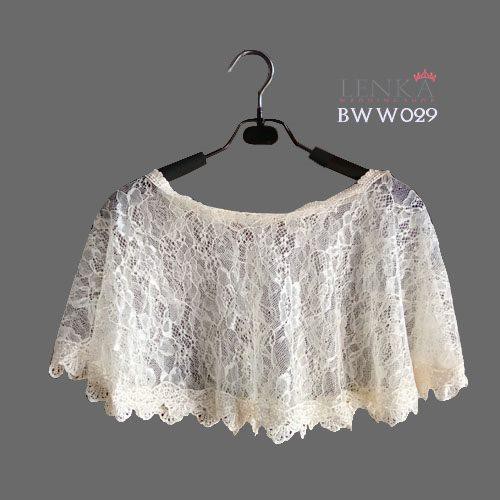 [BISA COD] AKSESORIS PENGANTIN BOLERO PESTA RENDA BROKAT MODERN BWW029