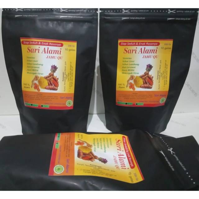 

JAMU QU SARI ALAMI - JAHE, KUNYIT, TEMULAWAK, SEREH, GULA ASLI