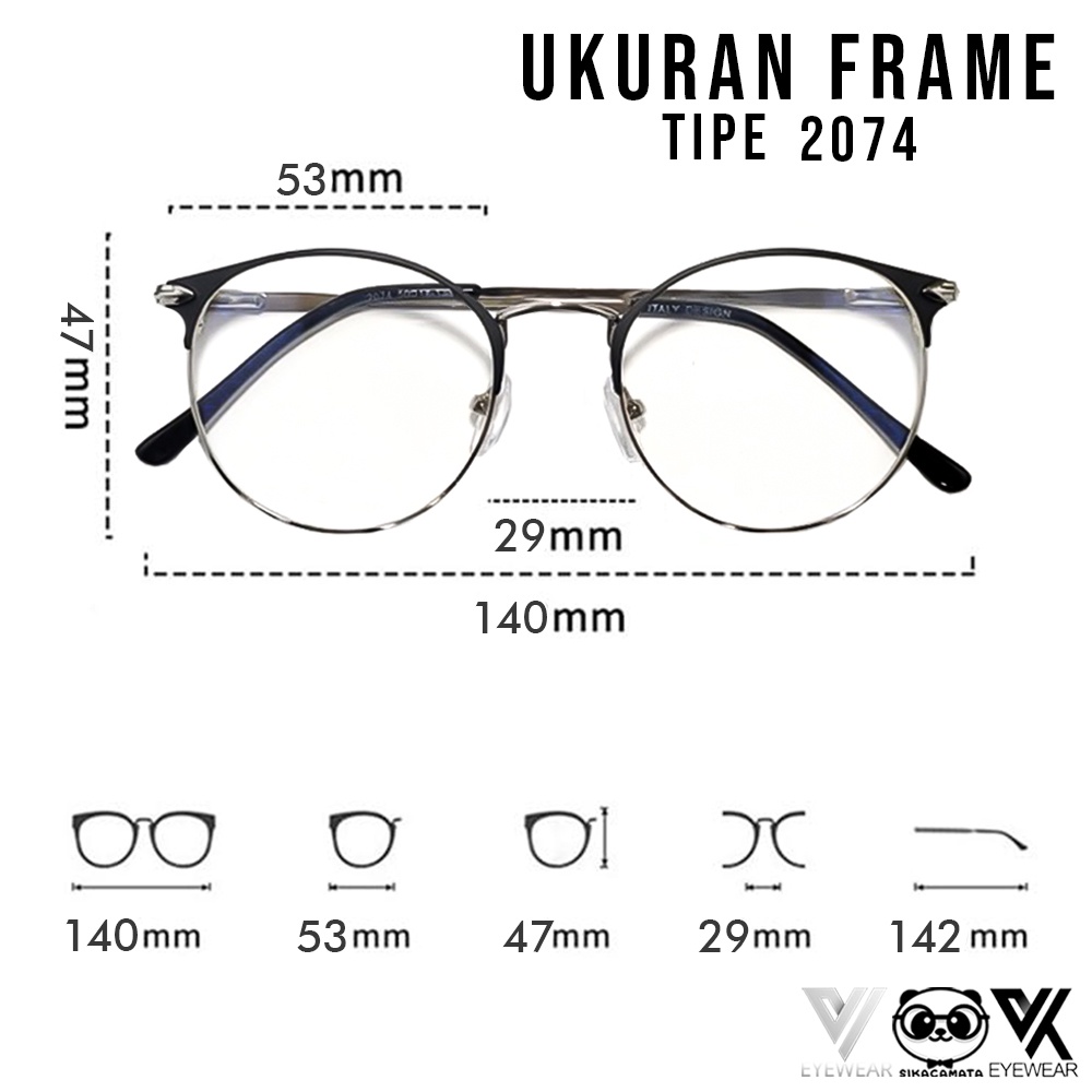 Kacamata PHOTOCROMIC 2075 ori ANTI RADIASI UV Lensa Berubah warna Sunglass, Blueray Blulightcrmic Bluecromic Minus &amp; Plus Korea Fashion Pria / wanita