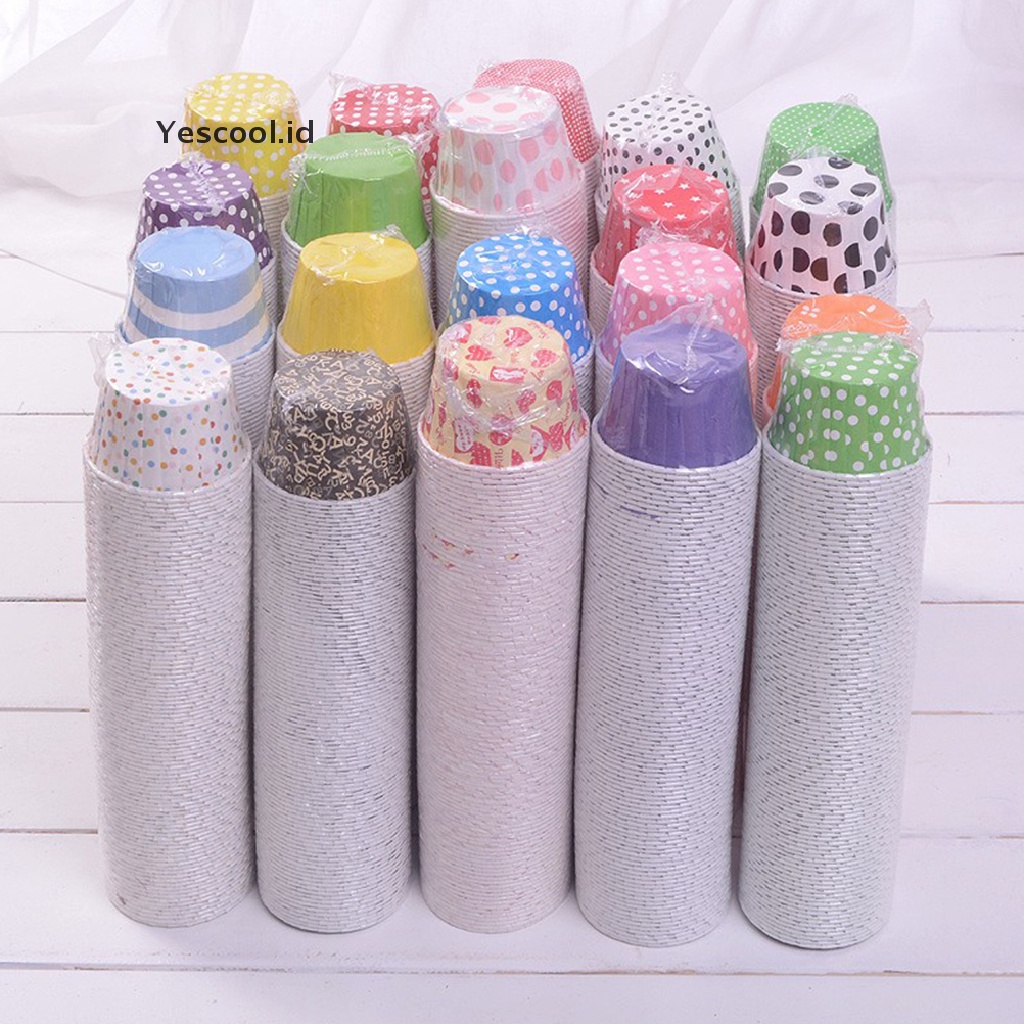 【Yescool】 Random 100 pcs Cupcake Liner Baking Cups Cupcake Mold Paper Muffin Cases Cake Decorating Tools .