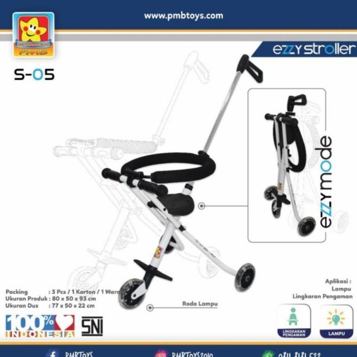 Stroller Ezzy Micro Trike S05 Dorongan Anak 2-6 Tahun Roda 3 Free Jok