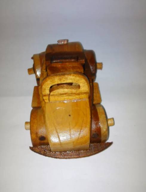 MINIATUR KAYU MOBIL VW TANPA TUTUP UKURAN 18 x 9 x 6 cm - PAJANGAN DEKORASI MURAH - SOUVENIR MURAH