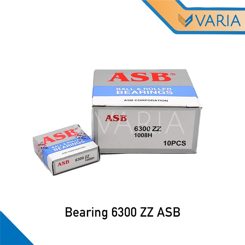 Bearing / Laher 6300 ZZ Tutup Plat Besi Double ASB