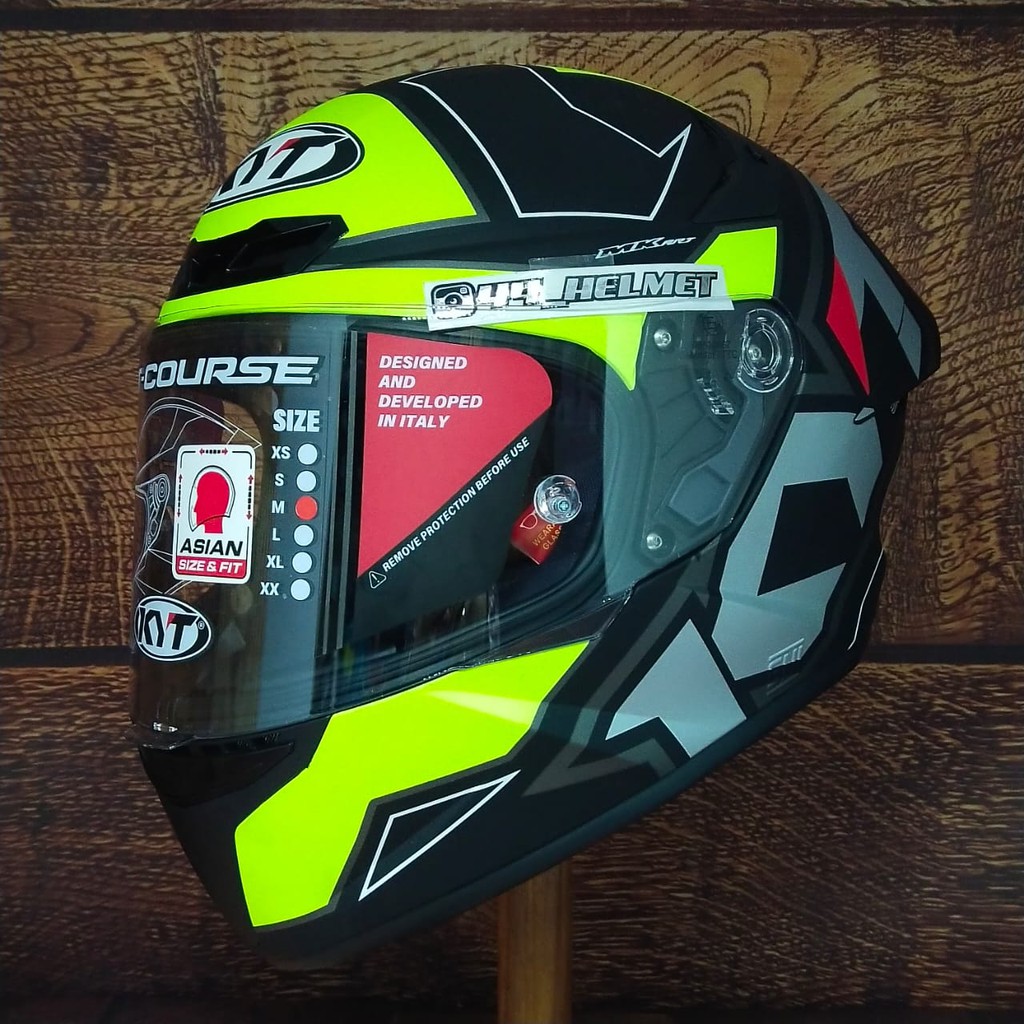 KYT TT COURSE ELECTRON YELLOW helm kyt fullface helm balap helm premium helm branded helm murah