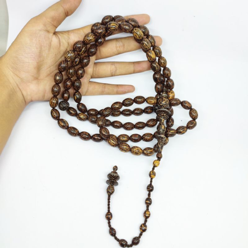 Tasbih Liwung Macan Motif Oval, Size 10mm x 14mm_Tasbih 99 Butir