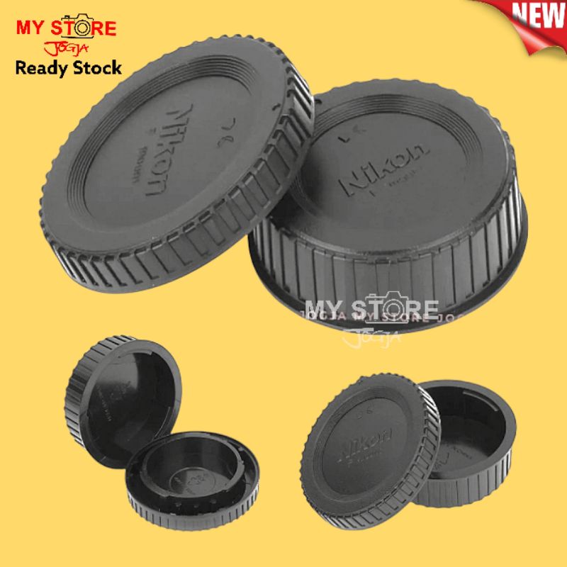 Rear Lens cap cover & Body Cap Kamera Nikon DSLR F Mount 1 set Tutup body dan belakang lensa camera 