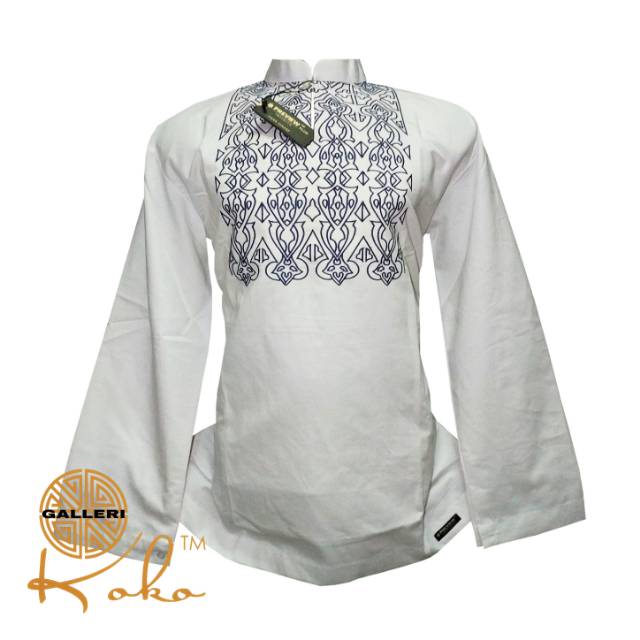 Baju koko preview infinite itang yunasz lengan panjang putih