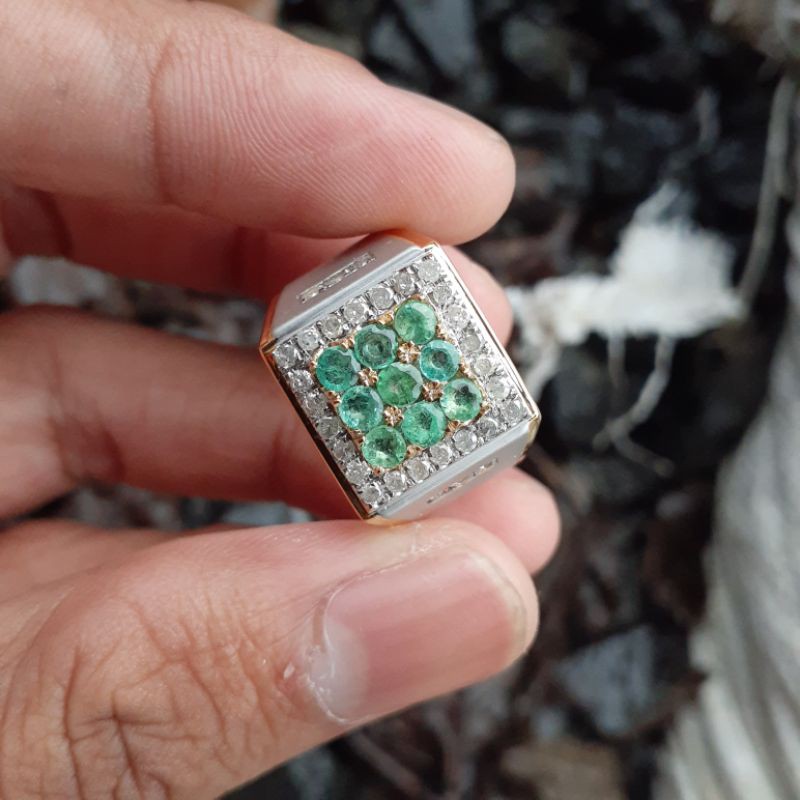 cincin perak pria berlian