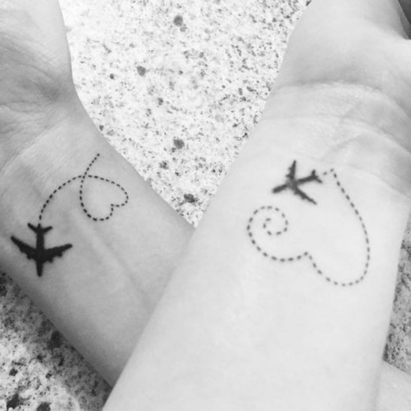 Tato Temporer Pesawat Kertas Tato Aircraft Plane Stiker Tato Minimalis - KEPES