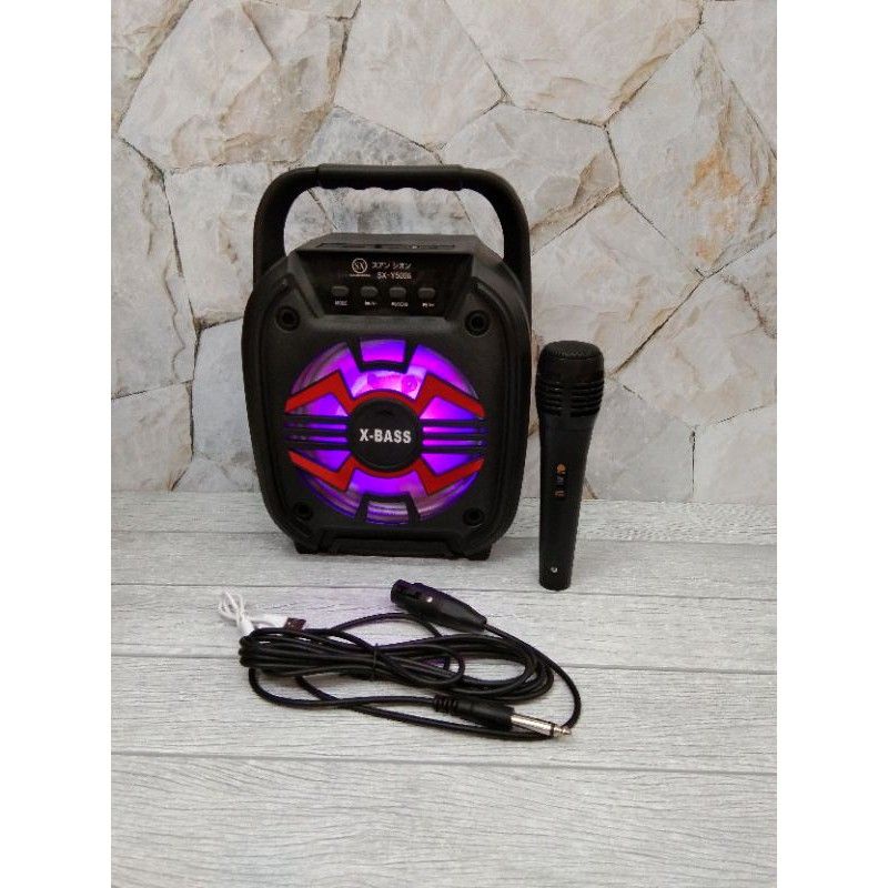 speaker Bluetooth karaoke sx-5006 bonus mic dan suara super bass//speaker karaokean