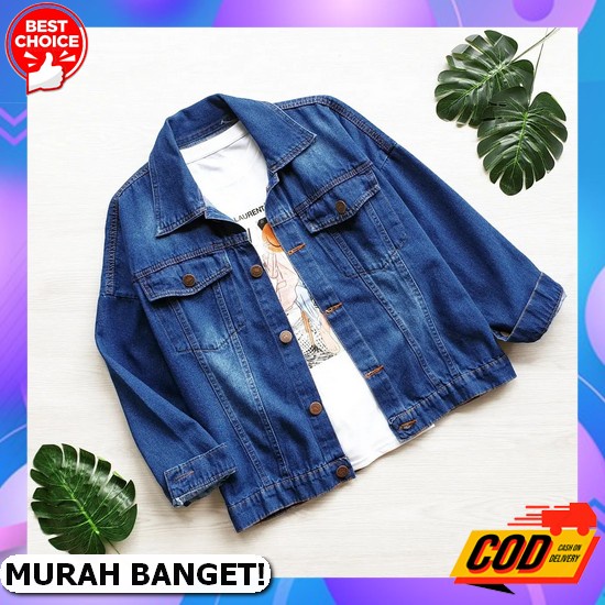 Aimee Denim Jaket Jeans Kekinian Korea Jeket Denim Outer Levis Cewek Outwear Wanita Outerwear Jins C