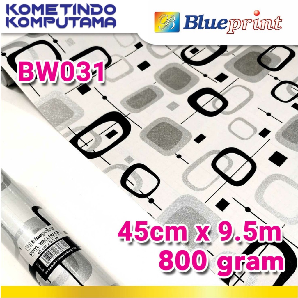 BW031 Wallpaper Sticker Vinyl Dinding BLUEPRINT 45Cm x 9,5M Motif BW031 - Wallpaper Dinding