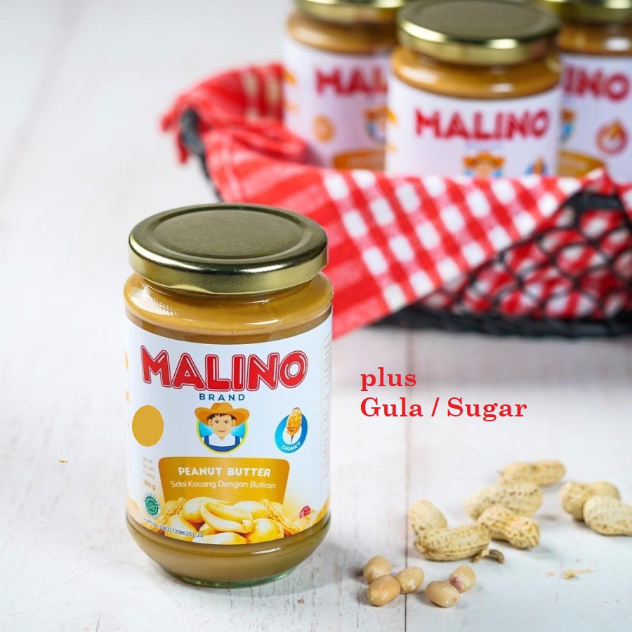 

Selai Kacang Butiran Peanut Butter Chungky Malino Brand PLUS SUGAR